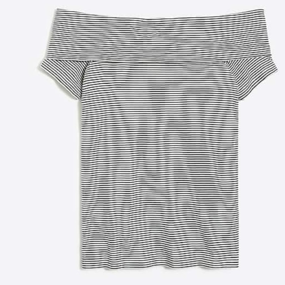 {new} J CREW stripe off shoulder tee 332619 - Picture 2 of 5